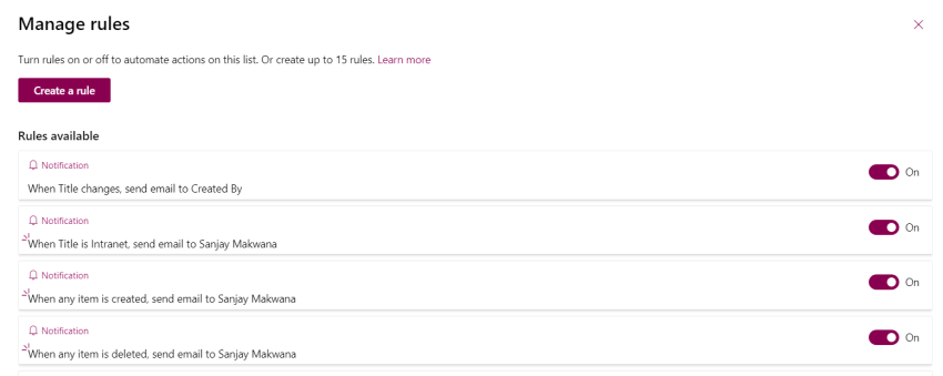How To Create Rules To Automate SharePoint List
